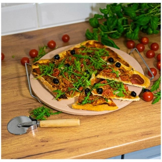 Kameň na pizzu s krájacím kolieskom