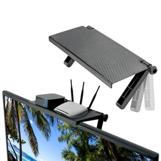 Polička na televízor a monitor 33 × 16,5 cm čierna