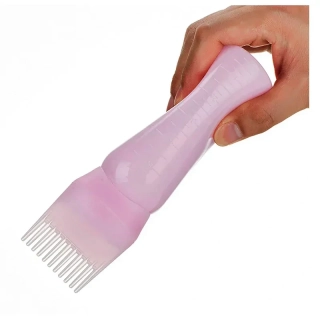 Fľaša na nanášanie farieb na vlasy s hrebeňom 150 ml
