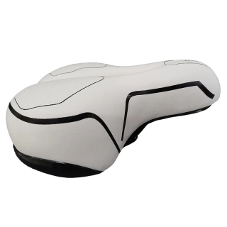 Gélové sedadlo na bicykel s odrazkou biele