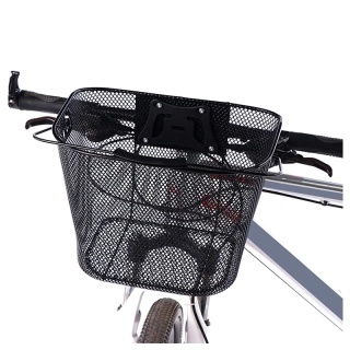 Kovový kôš na bicykel KLIK čierny, odnímateľný