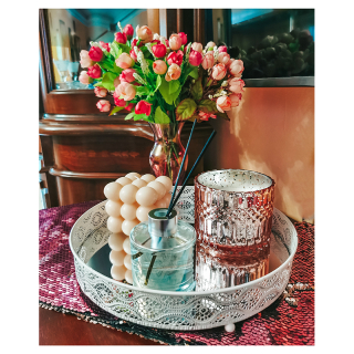 Podnos dekoračný so zrkadlom vintage stredný