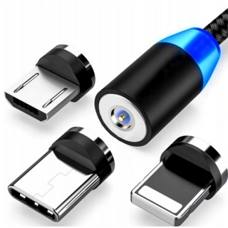 Magnetický kábel USB 3v1 iPhone, Micro USB, USB C