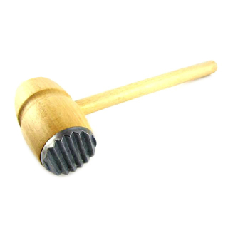 Tĺčik na mäso okovaný drevený