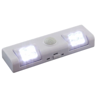Bezdrôtová lampa s pohybovým senzorom na batérie 8 LED biela