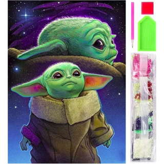 Diamantová výšivka 30x40cm Star Wars - YODA 5D