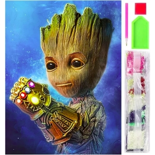 Diamantová výšivka Marvel - Groot 3D