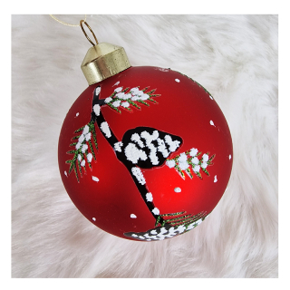 Vianočná guľa ručne maľovaná červená