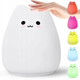 Silikónová dotyková lampa RGB Little Cat