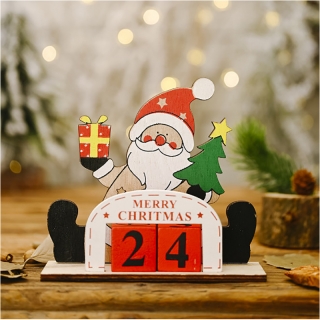 Mikuláš - Adventný kalendár drevený 15x14 cm 