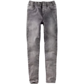 Dievčenské džínsové legíny Slim Fit šedé č.140