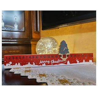 Adventný kalendár - drevený so stromčekom