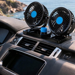 Dvojitý ventilátor do auta 12V