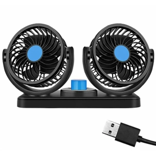 Dvojitý ventilátor do auta USB