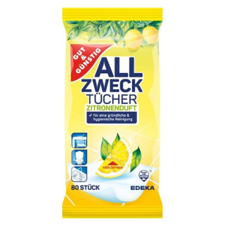 G & G - Vlhčené utierky citrónové 80ks