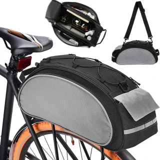 Cyklistická taška na nosič 13 l čierno-sivá