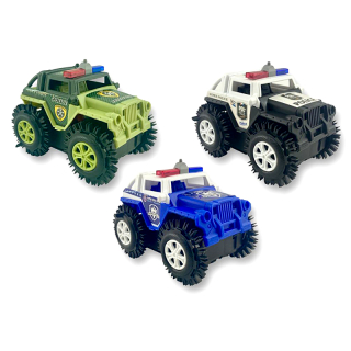 Akrobatické auto JEEP polícia