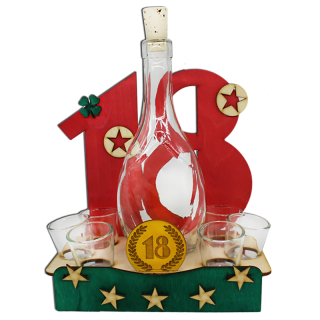 Darčeková sada Bar s fľašou a pohárikmi "18"