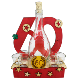 Darčeková sada Bar s fľašou a pohárikmi "60"