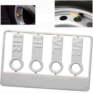 Značkovače pneumatík na ventil – sada HL / HR / VL / VR