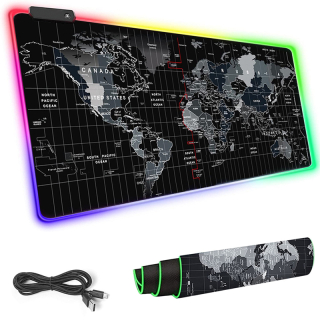 Hráčska podložka pod myš Mapa 90x40cm s RGB podsvietením