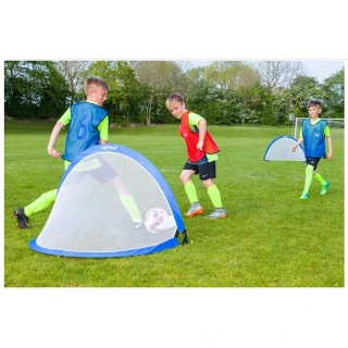 Mini futbal - Prenosné futbalové bránky pre deti s loptou a pumpou - Sada 2 ks