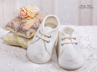 Christopher - Detské topánky - capáčky krémové menčestrové so šnúrkami č.18 - 11 cm