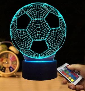 Lampa do detskej izby 3D LED Lopta s diaľkovým ovládaním