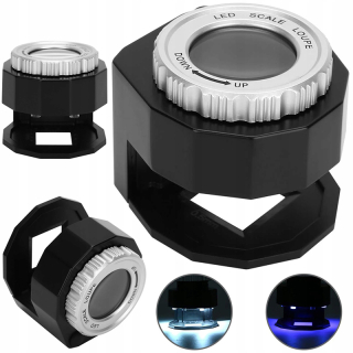 Vrecková UV lupa 3LED 30x