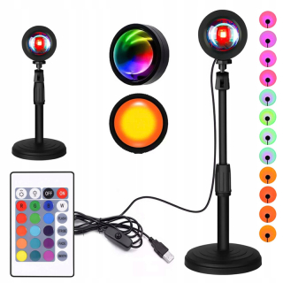 Lampa s projektorom západu slnka s diaľkovým ovládaním