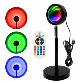 Lampa s projektorom západu slnka s diaľkovým ovládaním