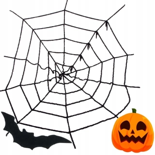 Halloweenska výzdoba - Čierna pavučina 90 × 90 cm