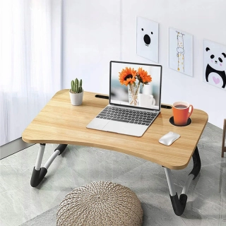 Skladací stolík na notebook 40 × 60 cm – hnedý