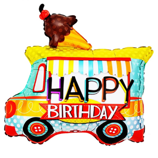 Balón fóliový Happy birthaday - Auto