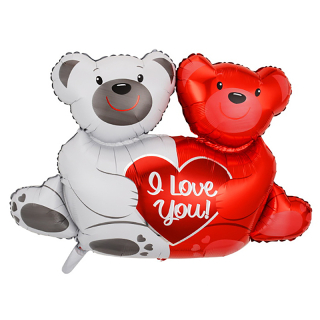 Balón fóliový I love you - Medvedíky