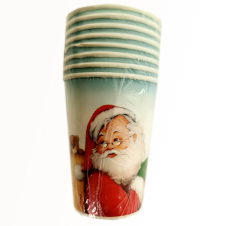 Perla Fiesta - Papierové poháre 200ml vianočné 8 ks