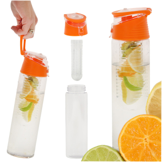 Fľaša na nápoje s ovocím 800ml oranžová