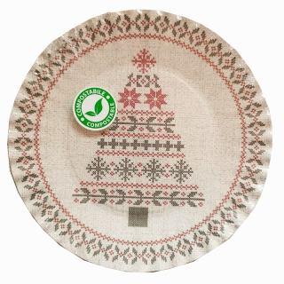 Papierové taniere vianočné 18cm 8ks