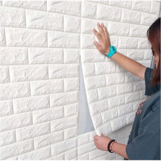 Samolepiaci 3D panel na stenu Biela tehla 70x77cm