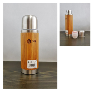 Termoska na nápoje obložená bambusom 230ml so skrutkovacím uzáverom