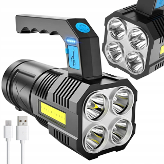 Baterka 5LED COB 2v1 nabíjateľná