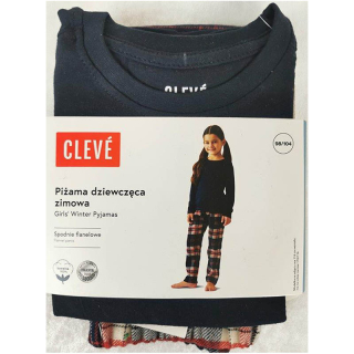 CLEVÉ - Pyžamo zimné dievčenské modré 98/104