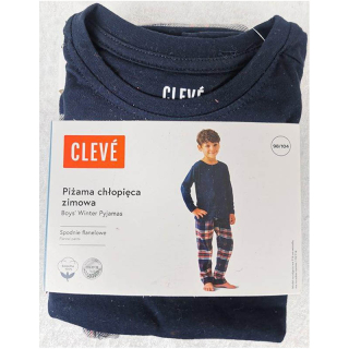 CLEVÉ - Pyžamo zimné chlapčenské modré 122/128