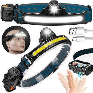Čelová baterka 2xLED COB s detektorom XML-L2