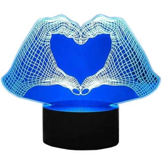 Nočná lampa 3D Dlane s diaľkovým ovládaním