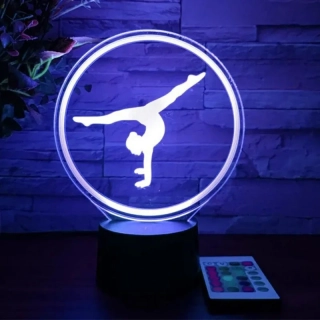 Nočná lampa 3D Gymnastika s diaľkovým ovládaním