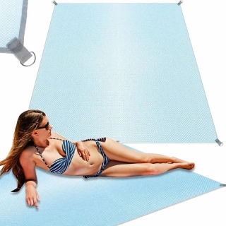 Magická plážová podložka Sand-Free 200 × 200 cm – modrá