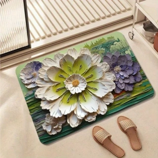 Kúpeľňová predložka protišmyková Kvet 58x39cm