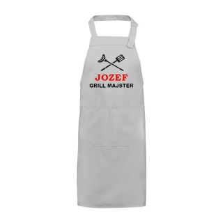Kuchynská zástera s výšivkou Grill majster + meno