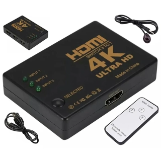 HDMI switch s 3 slotmi s diaľkovým ovládaním